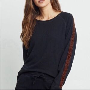 RAILS Theo Black Leopard Pullover Sweatshirt
